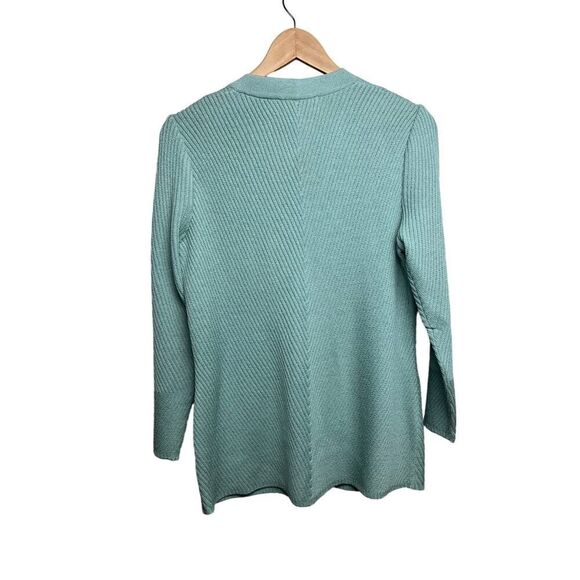 St. John Collection Green Ribbed Cardigan Sz. 6 - Picture 5 of 6